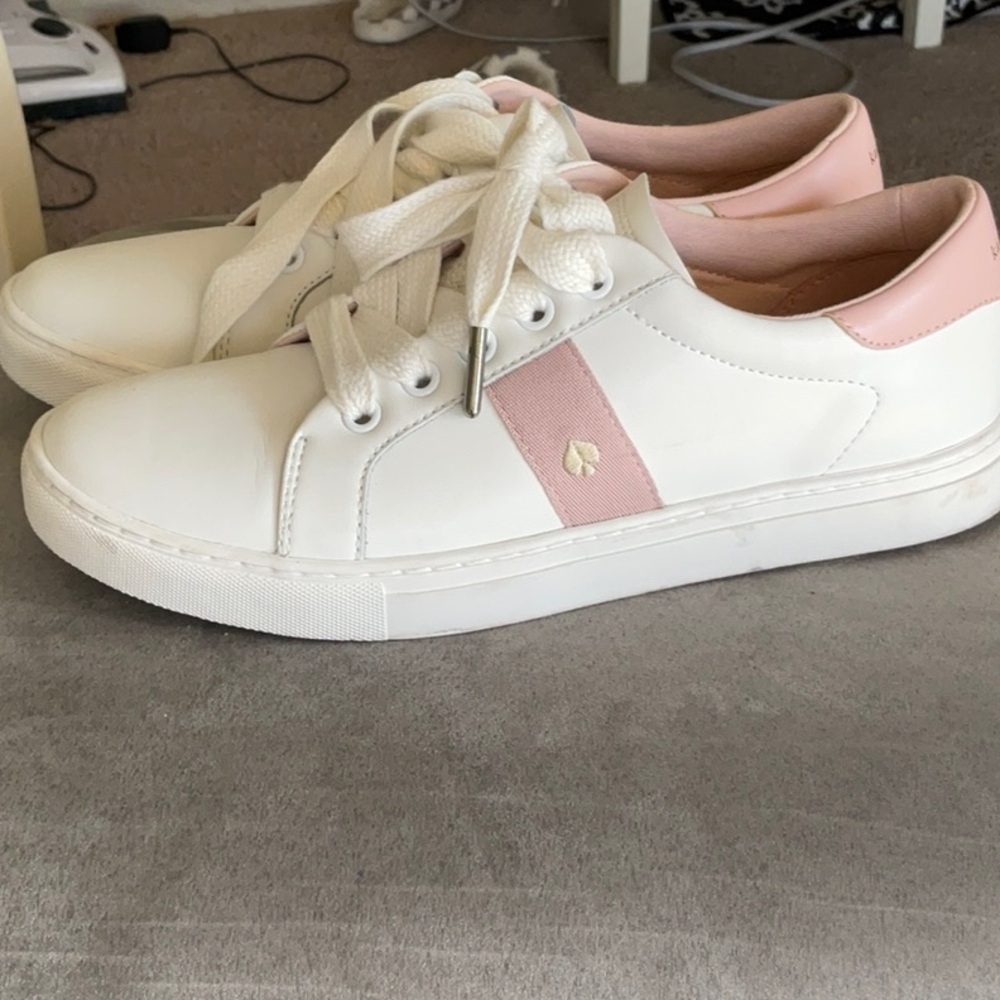 Kate Spade White and Pink Sneakers Minimalist Design